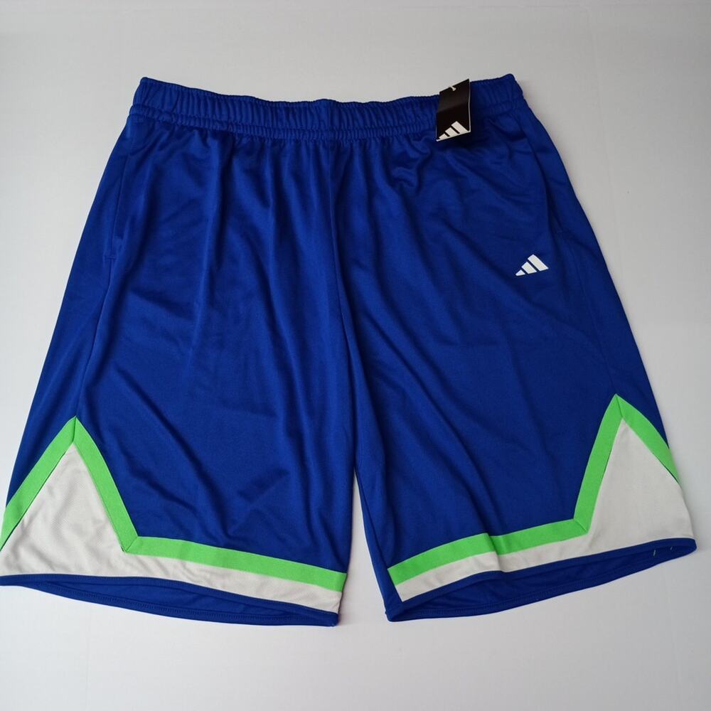 Men's adidas Block Aeroready Basketball Shorts Size 2XL Blue